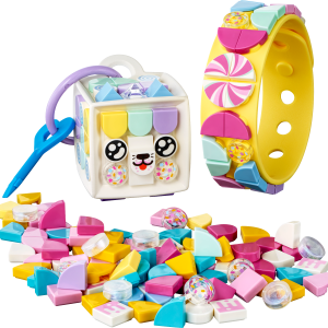 LEGO® 41944 DOTS Cukierkowa kicia: bransoletka i zawieszka na torbę